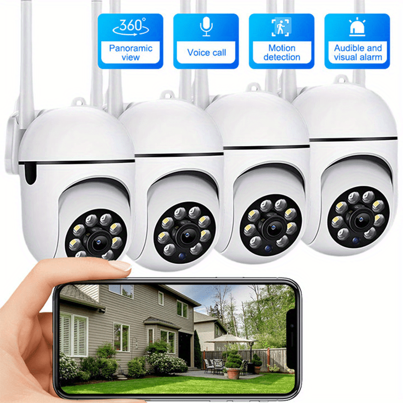 Câmera de Segurança Teruhal 1080P HD para Interior/Exterior com Áudio Bidirecional, Wi-Fi, Rastreamento de Movimento - Perfeita para Crianças e Animais de Estimação, Visão Noturna em Cores.