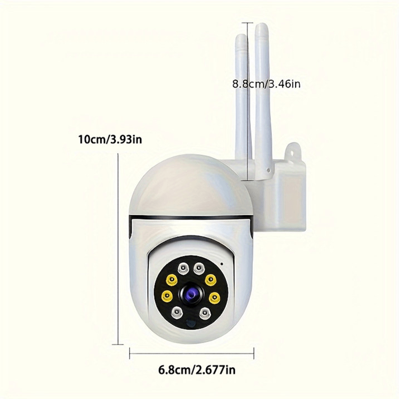 Câmera de Segurança Teruhal 1080P HD para Interior/Exterior com Áudio Bidirecional, Wi-Fi, Rastreamento de Movimento - Perfeita para Crianças e Animais de Estimação, Visão Noturna em Cores.