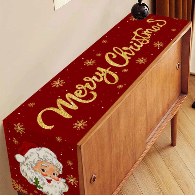 Toalha de Mesa de Natal Santa Claus 2024 - Decoração de Natal para Casa