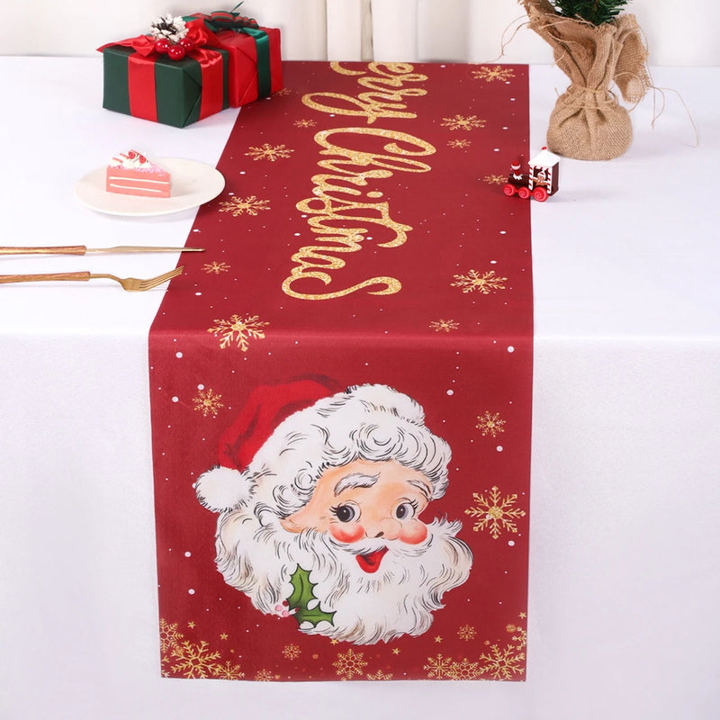 Toalha de Mesa de Natal Santa Claus 2024 - Decoração de Natal para Casa