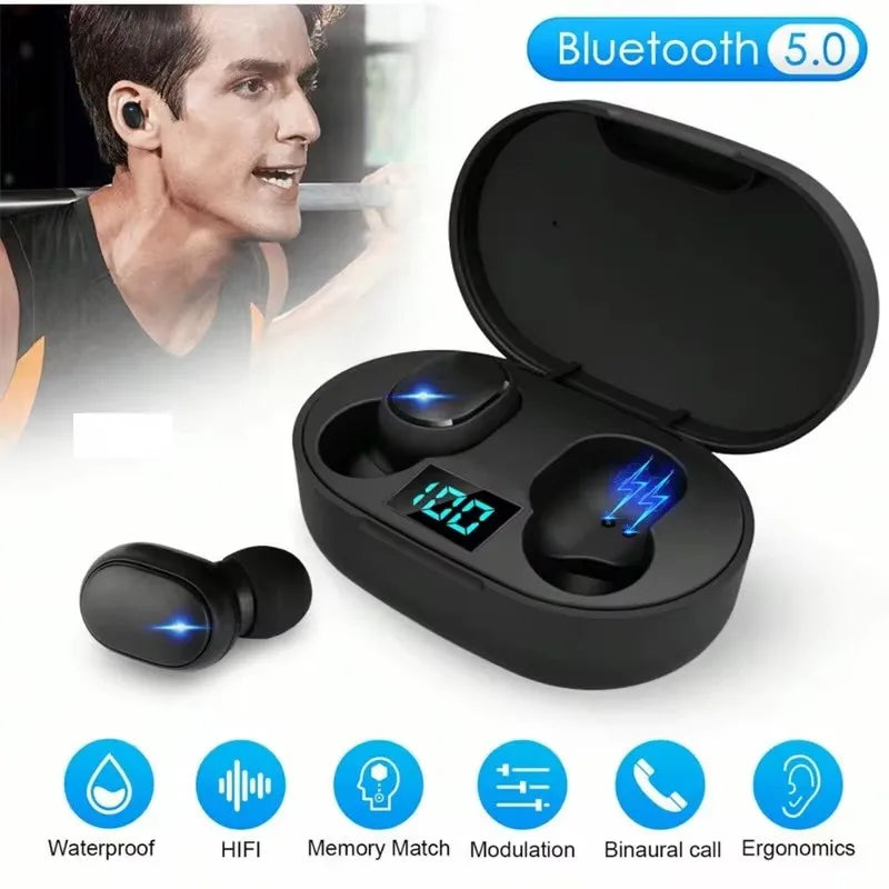 Sports Wireless Earphones Smart Watch Kit Fones de ouvido sem fio para homens e mulheres Atender chamadas telefônicas