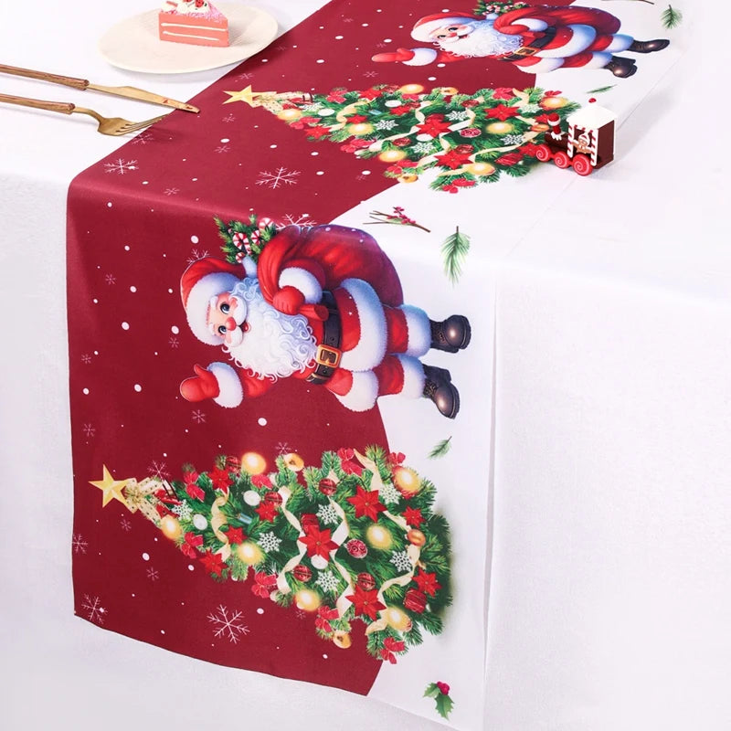 Toalha de Mesa de Natal Santa Claus 2024 - Decoração de Natal para Casa