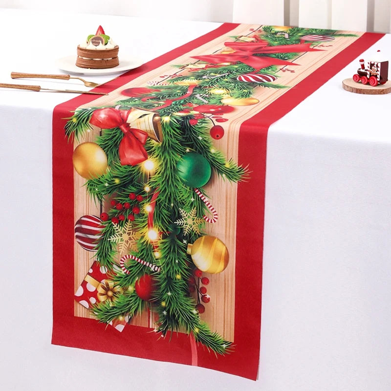 Toalha de Mesa de Natal Santa Claus 2024 - Decoração de Natal para Casa