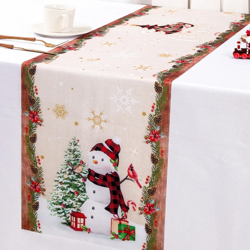 Toalha de Mesa de Natal Santa Claus 2024 - Decoração de Natal para Casa