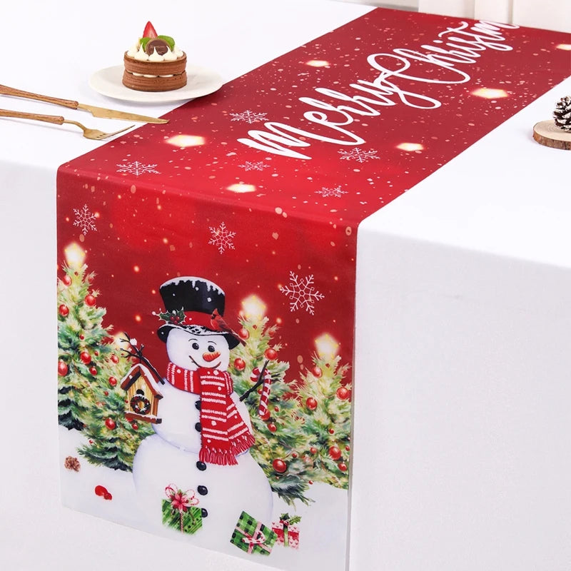 Toalha de Mesa de Natal Santa Claus 2024 - Decoração de Natal para Casa