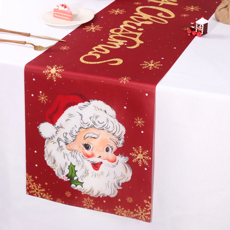 Toalha de Mesa de Natal Santa Claus 2024 - Decoração de Natal para Casa